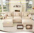 Canapé d'angle modulable 5 places LITBIRD tissu chenille