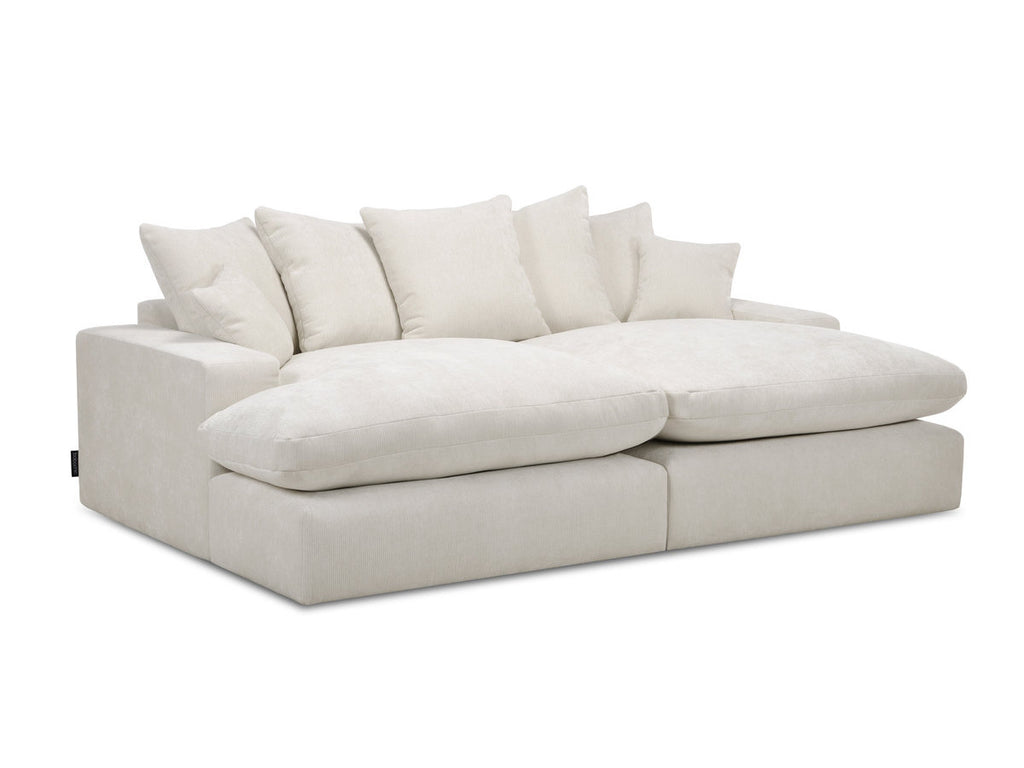 Canapé 3 places causeuse avec assise profonde NEVADA tissu lisse