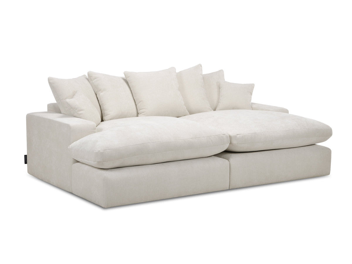 Canapé 3 places causeuse avec assise profonde NEVADA tissu lisse