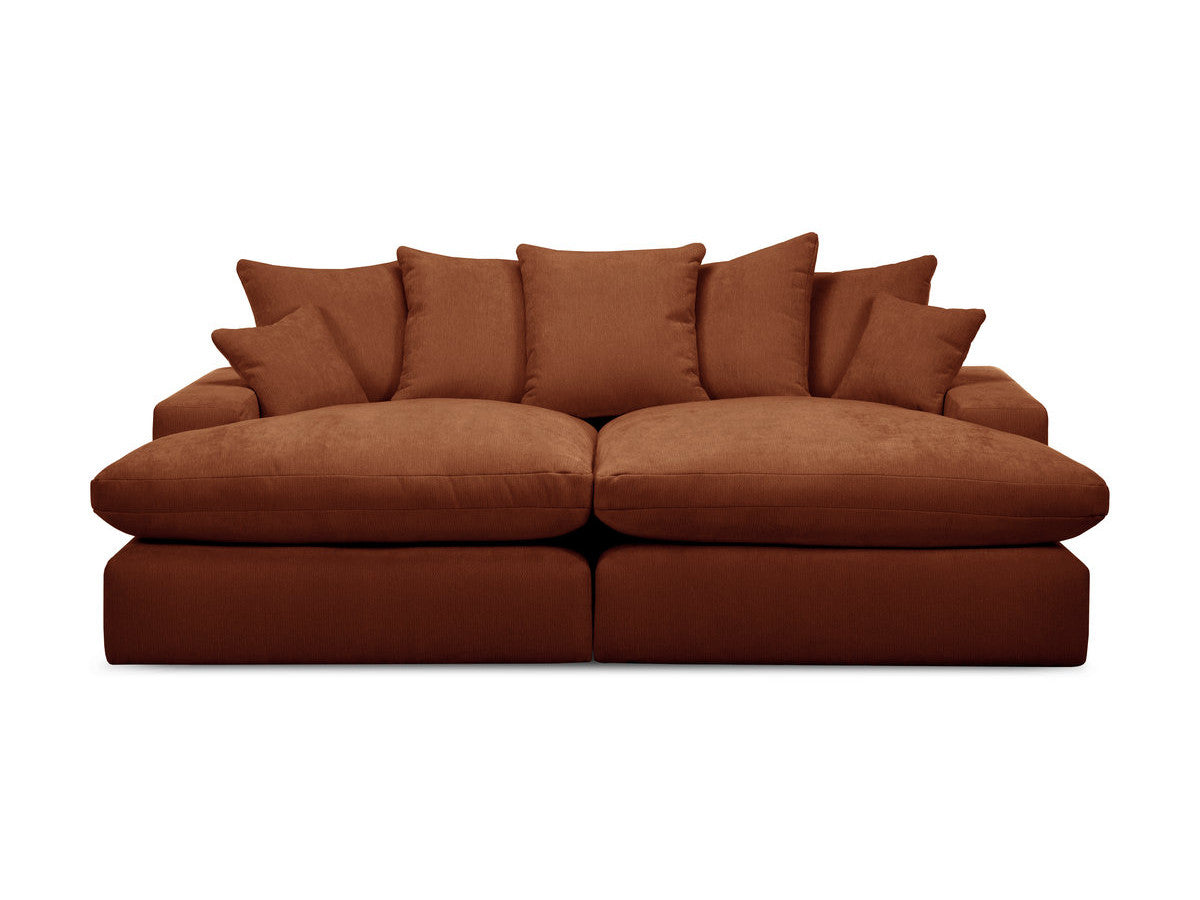Canapé 3 places causeuse avec assise profonde NEVADA tissu lisse