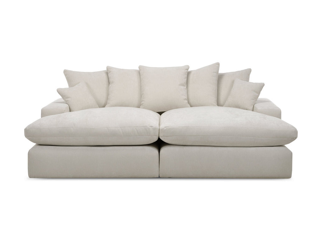 Canapé 3 places causeuse avec assise profonde NEVADA tissu lisse