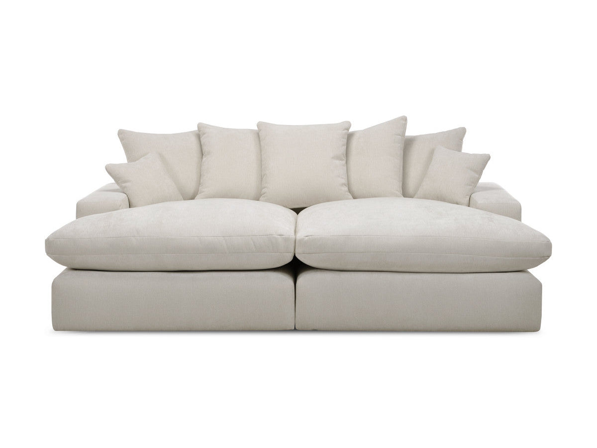 Canapé 3 places causeuse avec assise profonde NEVADA tissu lisse