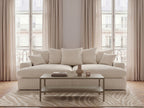 Canapé 3 places causeuse avec assise profonde NEVADA tissu lisse