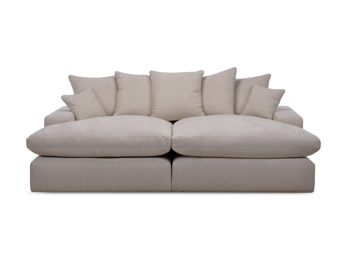 Canapé 3 places causeuse avec assise profonde NEVADA tissu lisse