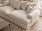 Canapé 3 places causeuse avec assise profonde NEVADA tissu lisse
