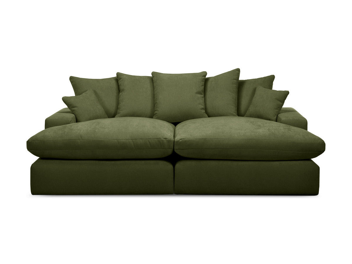 Canapé 3 places causeuse avec assise profonde NEVADA tissu lisse