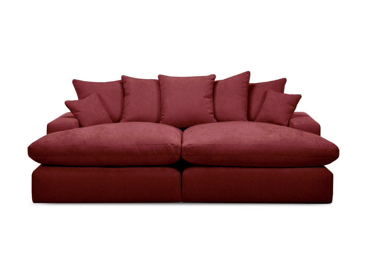 Canapé 3 places causeuse avec assise profonde NEVADA tissu lisse