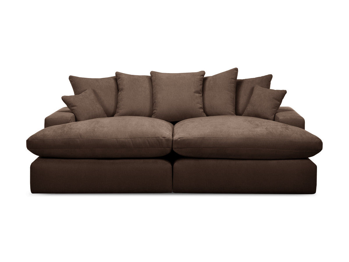 Canapé 3 places causeuse avec assise profonde NEVADA tissu lisse