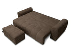 Canapé droit 3 places convertible ROXELANE tissu bouclette avec pouf