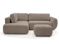 Canapé angle L convertible coffre DENISE tissu texturé avec pouf