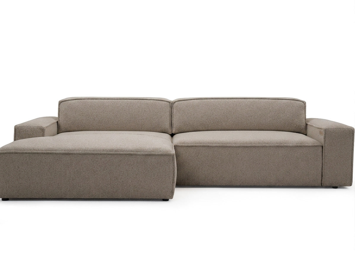 Canapé d'angle convertible avance-recule électrique ABEL tissu chiné