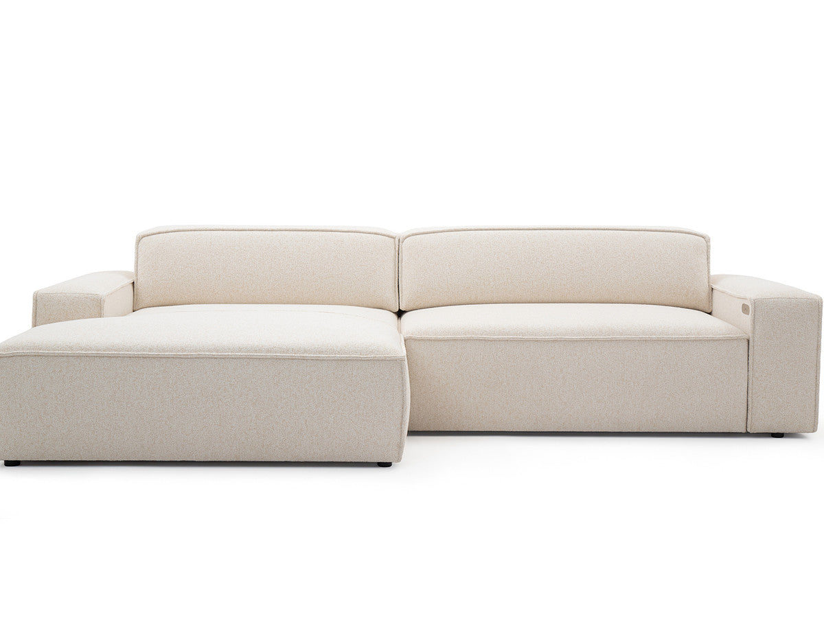Canapé d'angle convertible avance-recule électrique ABEL tissu chiné