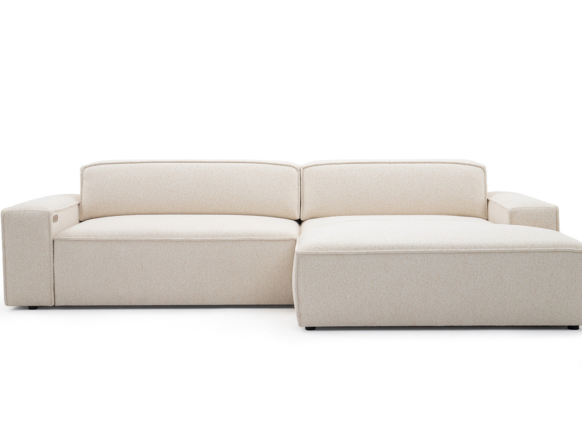 Canapé d'angle convertible avance-recule électrique ABEL tissu chiné