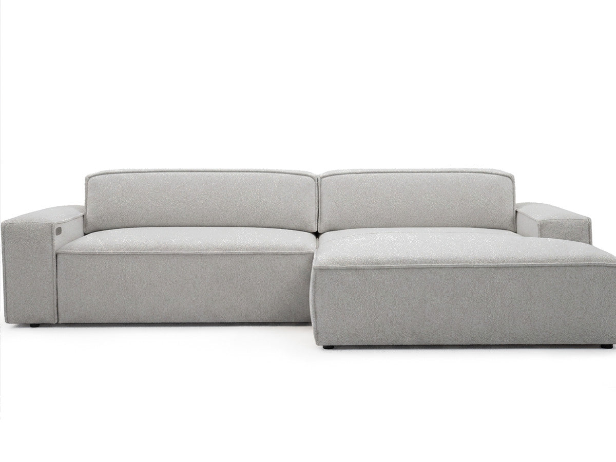 Canapé d'angle convertible avance-recule électrique ABEL tissu chiné
