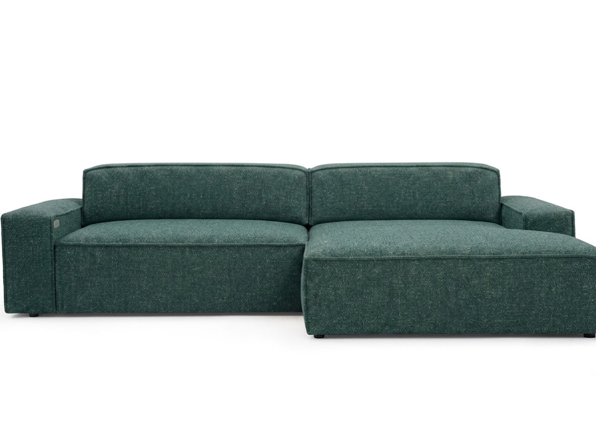 Canapé d'angle convertible avance-recule électrique ABEL tissu chiné
