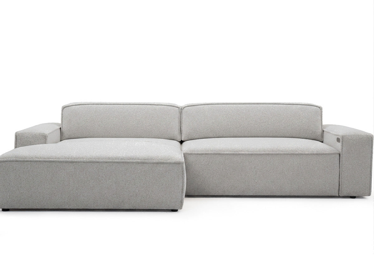 Canapé d'angle convertible avance-recule électrique ABEL tissu chiné