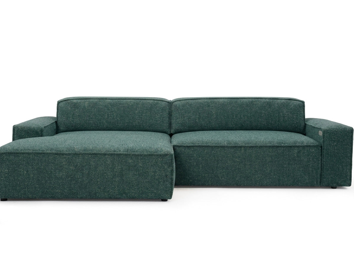 Canapé d'angle convertible avance-recule électrique ABEL tissu chiné