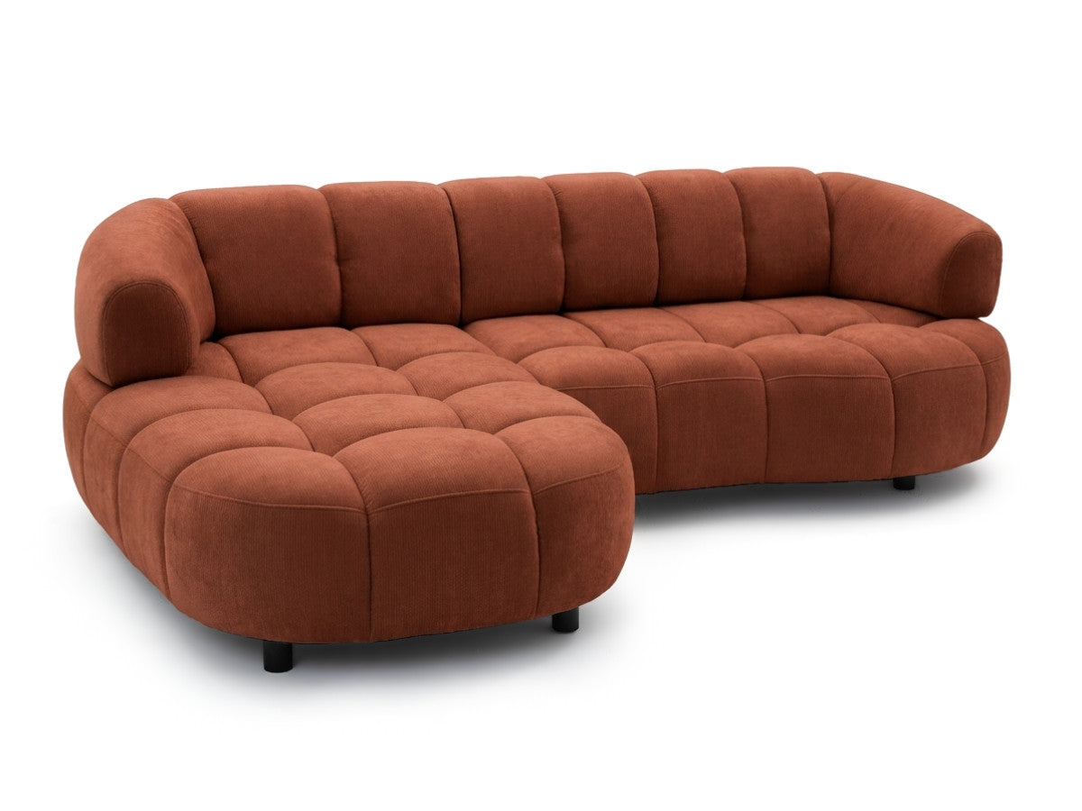 Canapé d'angle convertible avance-recule électrique LOVELY tissu lisse
