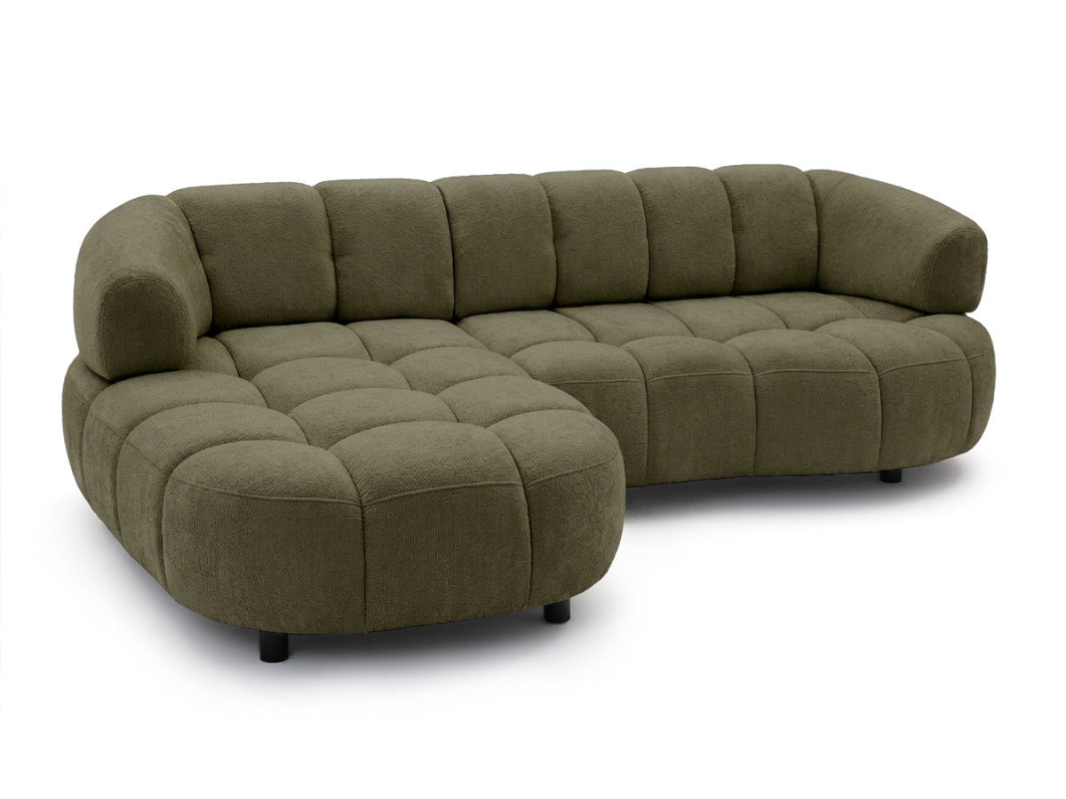 Canapé d'angle convertible avance-recule électrique LOVELY tissu lisse