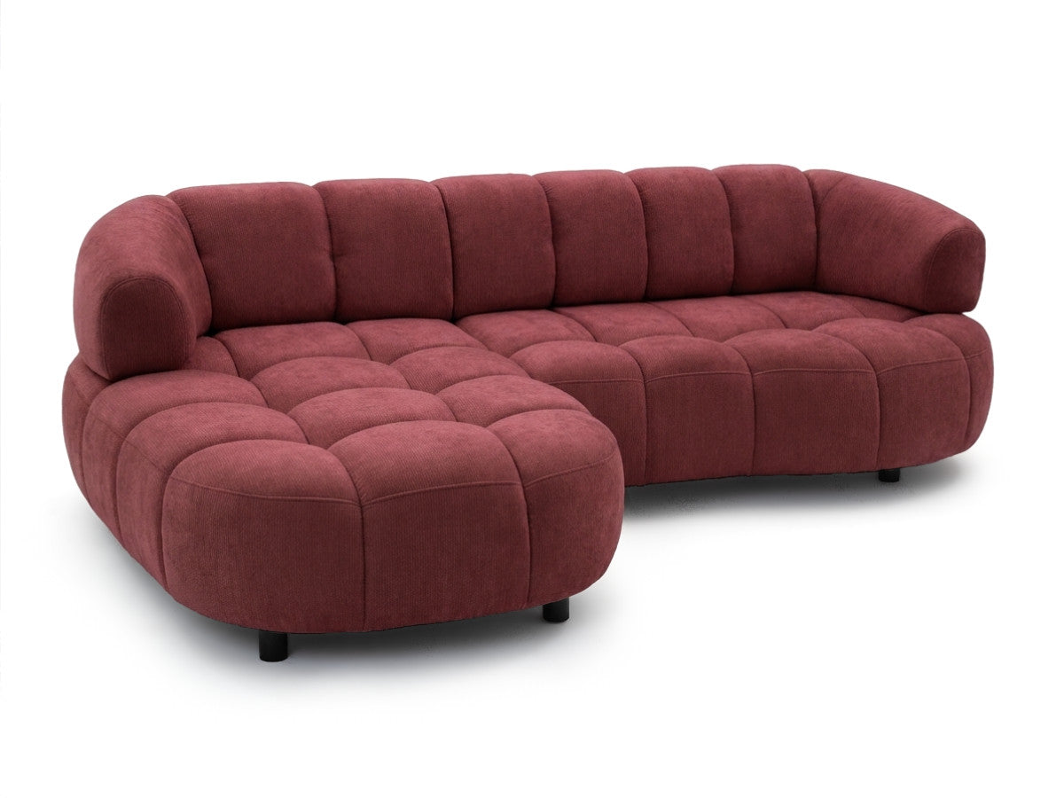 Canapé d'angle convertible avance-recule électrique LOVELY tissu lisse