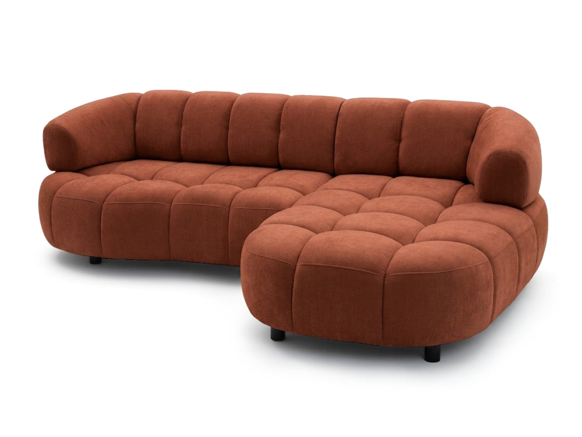 Canapé d'angle convertible avance-recule électrique LOVELY tissu lisse