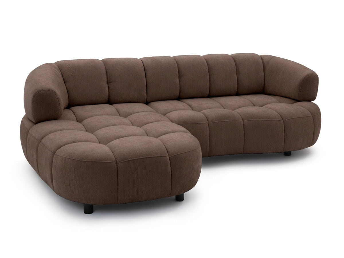 Canapé d'angle convertible avance-recule électrique LOVELY tissu lisse