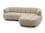 Canapé d'angle convertible avance-recule électrique LOVELY tissu lisse