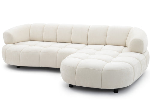 Canapé d'angle convertible avance-recule électrique LOVELY tissu lisse