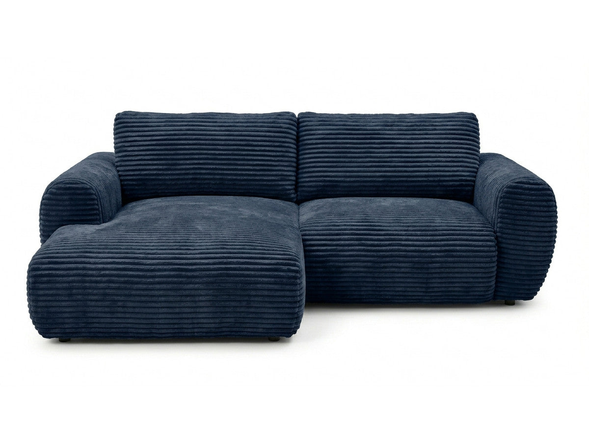 Canapé d'angle compact convertible coffre LUCIEN gros côtelé doux