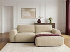 Canapé d'angle compact convertible coffre LUCIEN gros côtelé doux