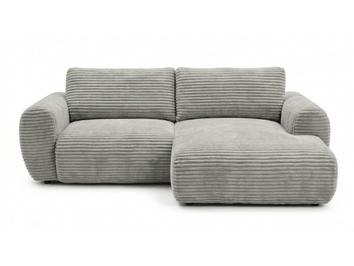 Canapé d'angle compact convertible coffre LUCIEN gros côtelé doux