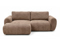 Canapé d'angle compact convertible coffre LUCIEN gros côtelé doux