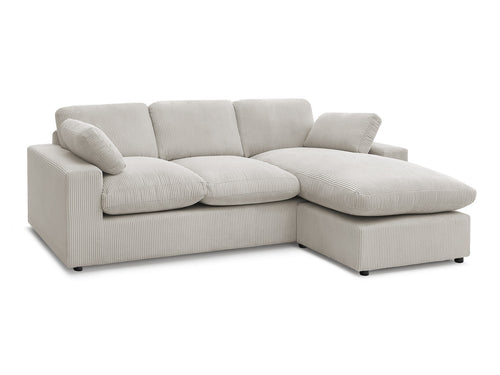 Canapé d'angle fixe compact réversible BELAIR velours côtelé