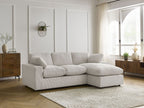 Canapé d'angle fixe compact réversible BELAIR velours côtelé