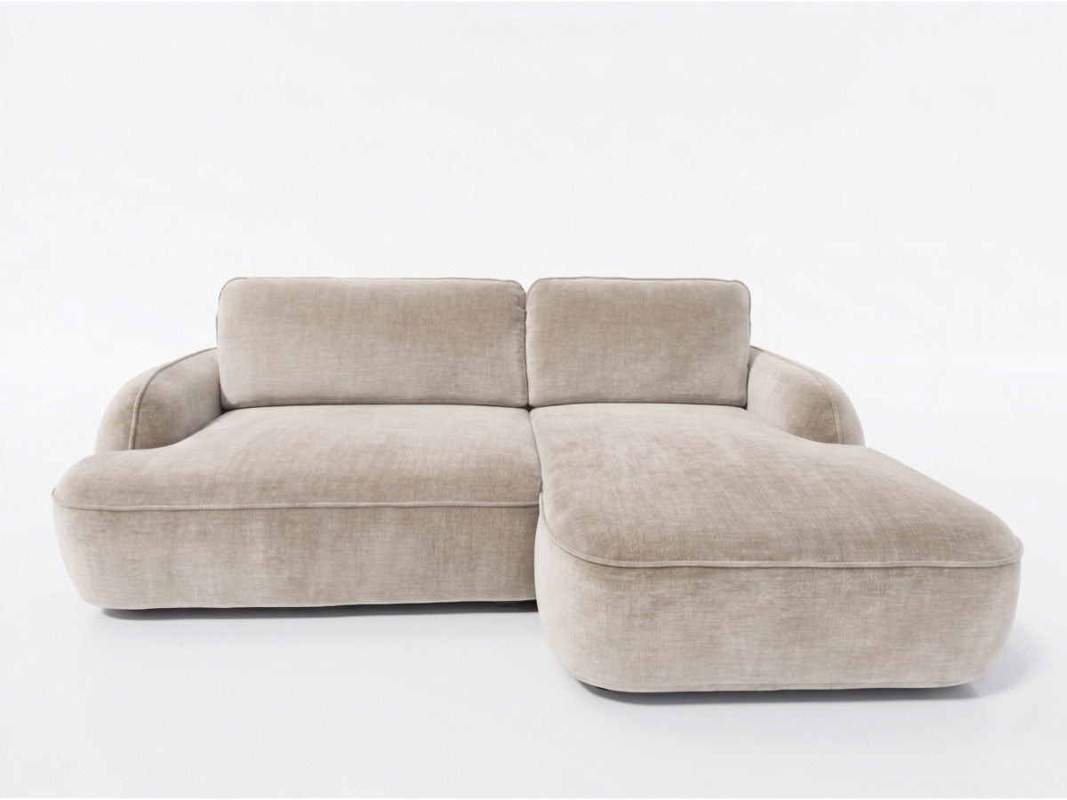 Canapé d'angle convertible CELESTE tissu lisse