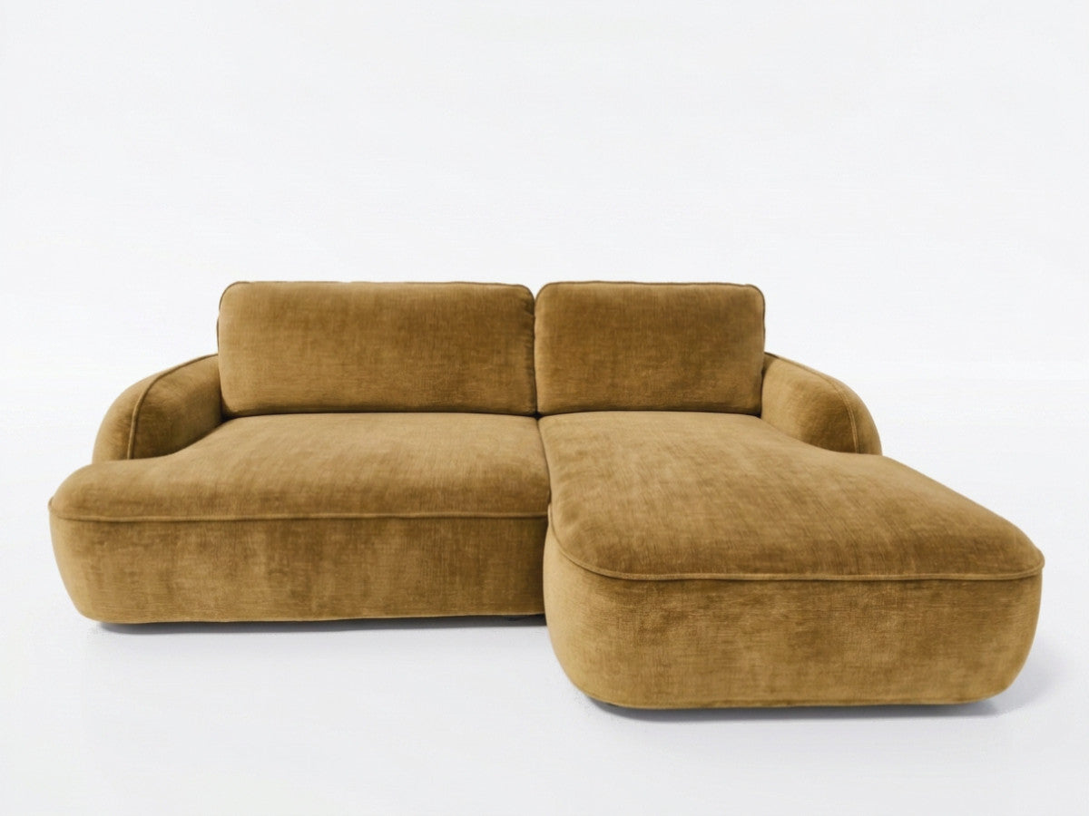 Canapé d'angle convertible CELESTE tissu lisse