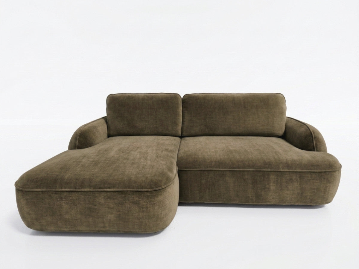 Canapé d'angle convertible CELESTE tissu lisse
