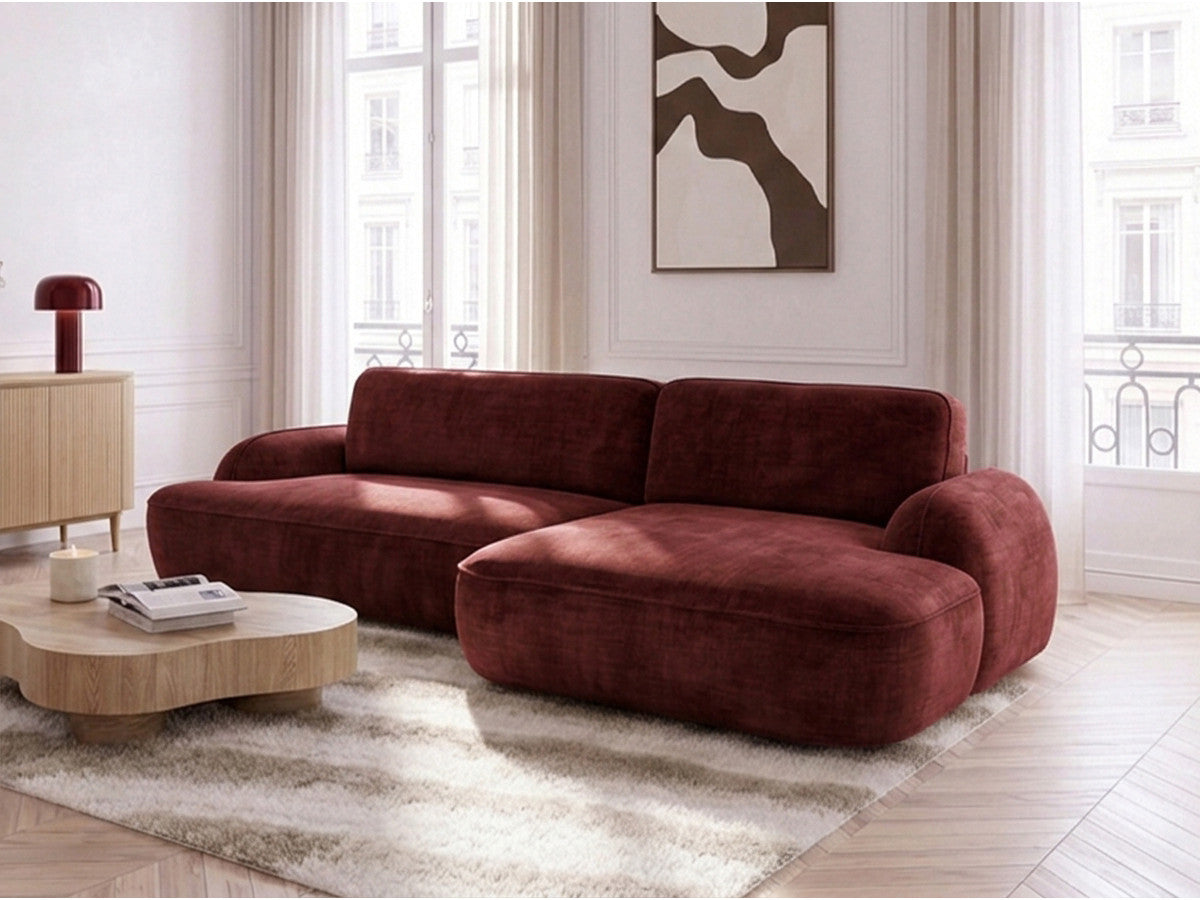 Canapé d'angle convertible CELESTE tissu lisse