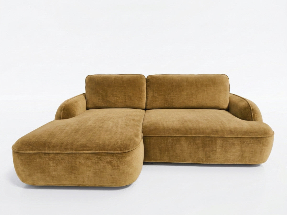 Canapé d'angle convertible CELESTE tissu lisse