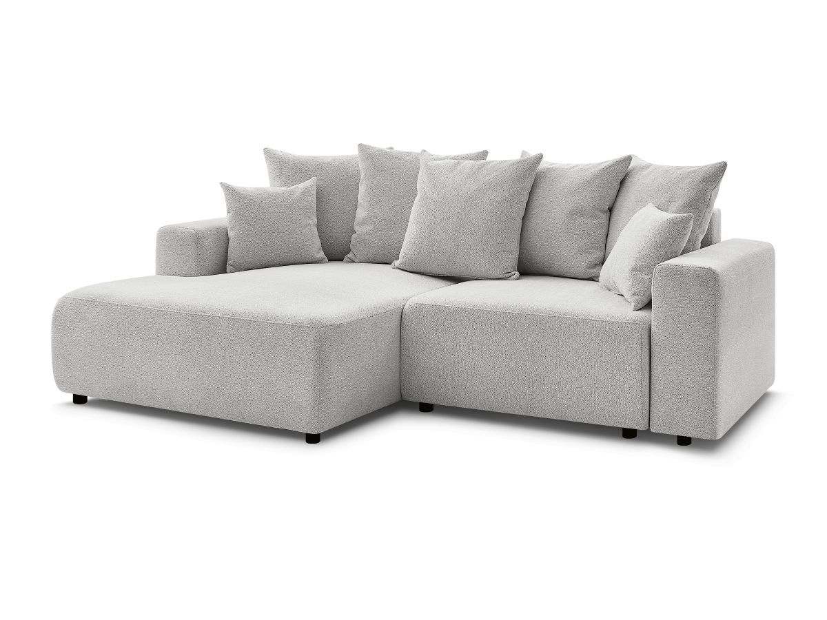 Canapé d'angle convertible coffre ATILLA tissu chiné