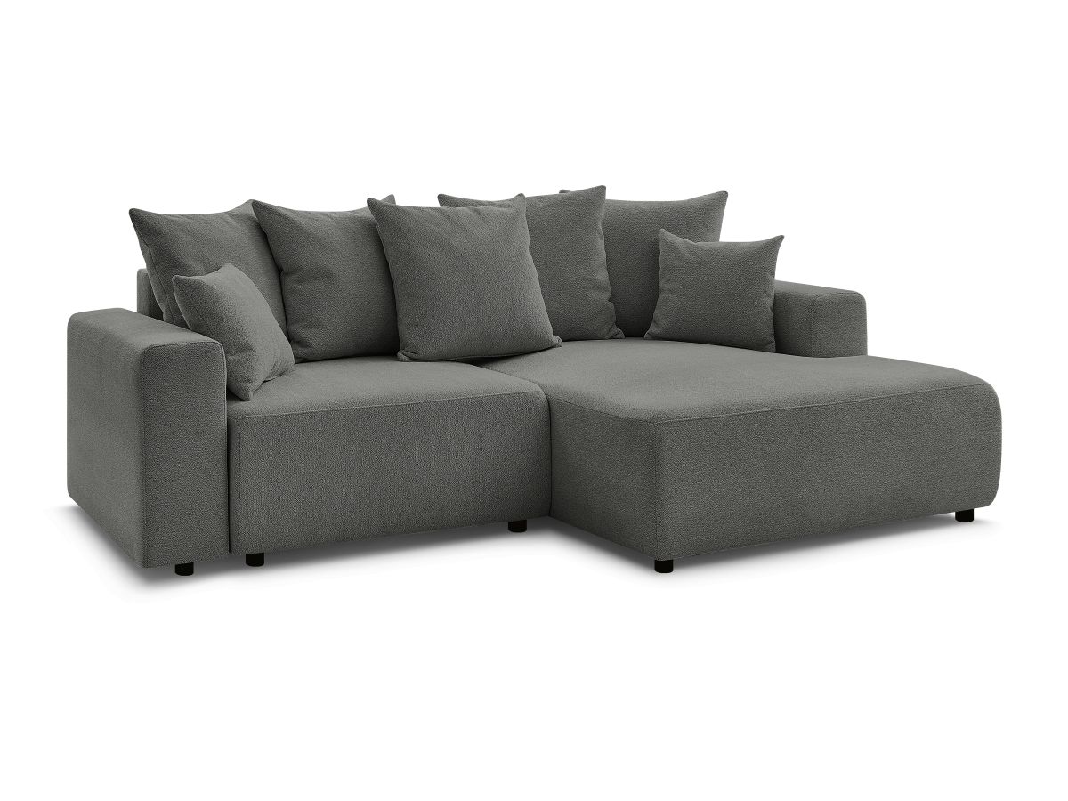 Canapé d'angle convertible coffre ATILLA tissu chiné
