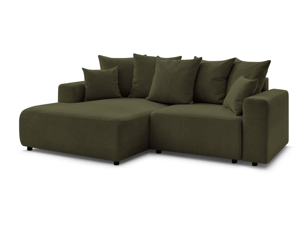 Canapé d'angle convertible coffre ATILLA tissu chiné