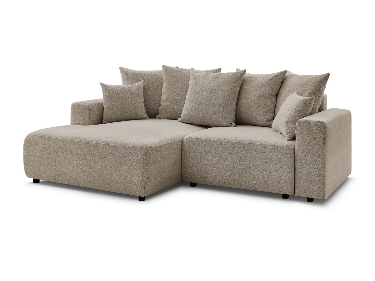Canapé d'angle convertible coffre ATILLA tissu chiné