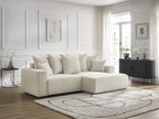 Canapé d'angle convertible coffre ATILLA tissu chiné