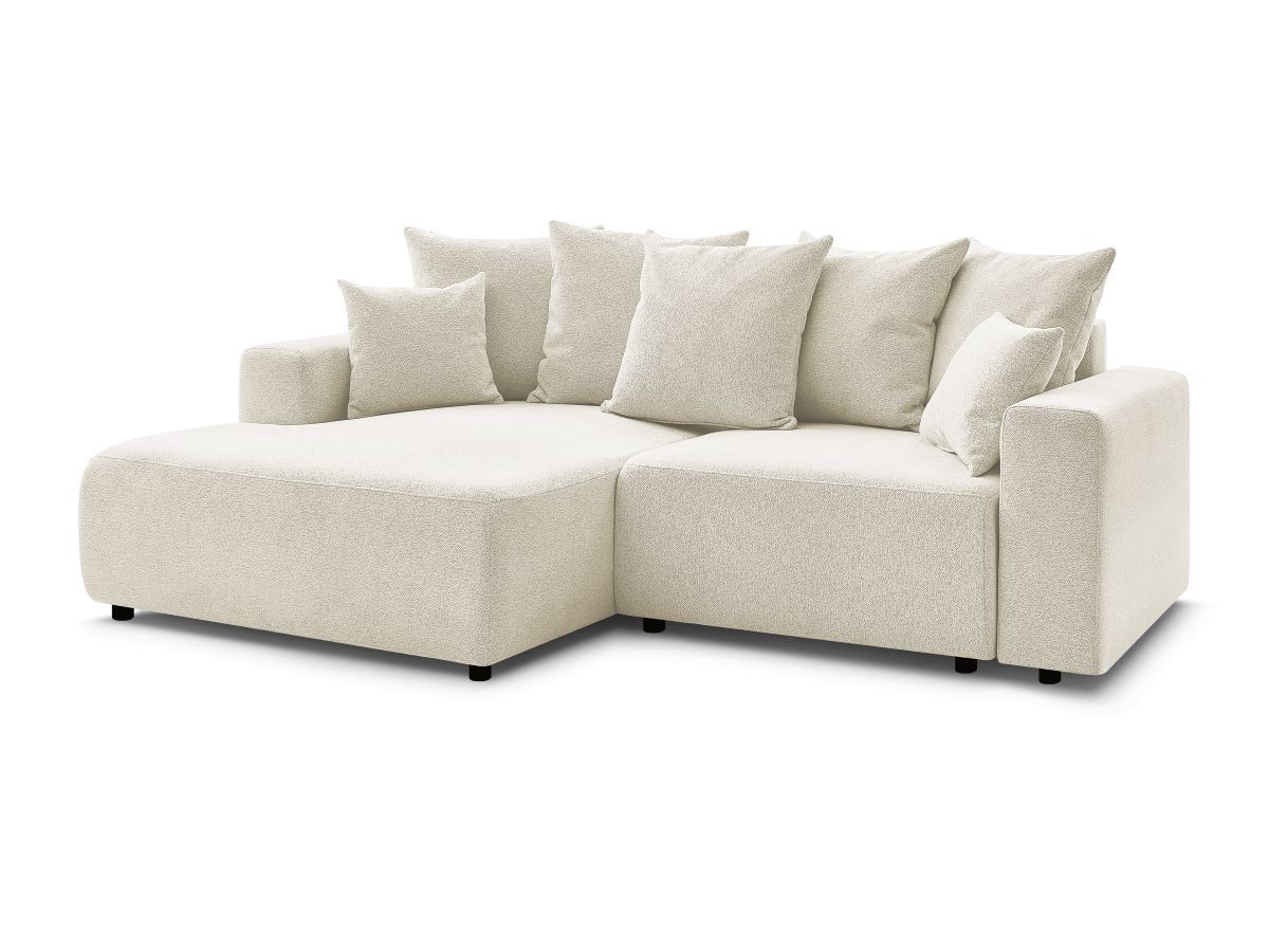 Canapé d'angle convertible coffre ATILLA tissu chiné