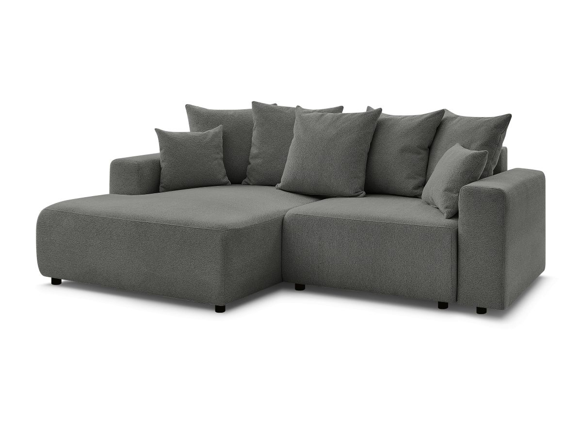Canapé d'angle convertible coffre ATILLA tissu chiné