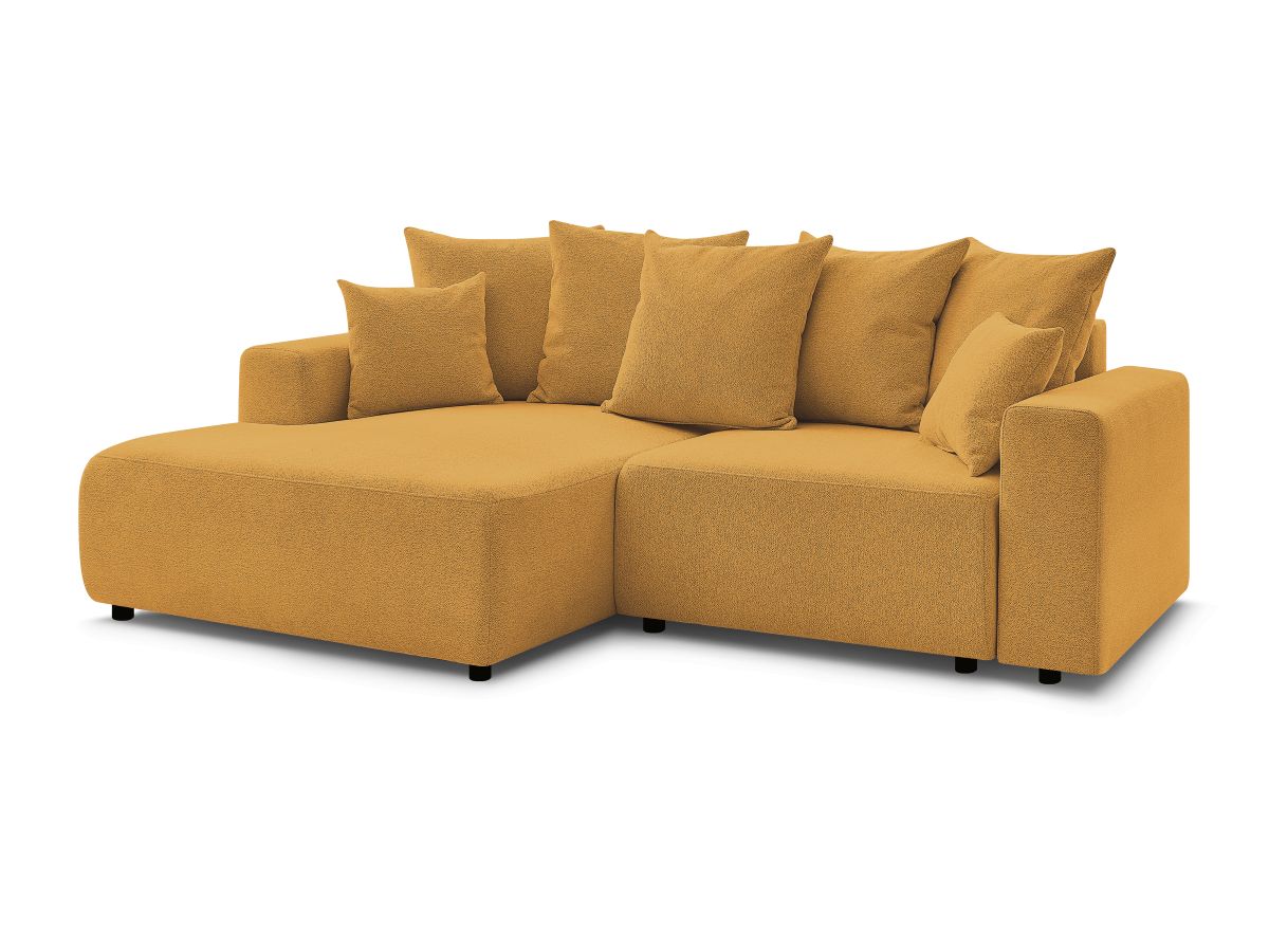 Canapé d'angle convertible coffre ATILLA tissu chiné