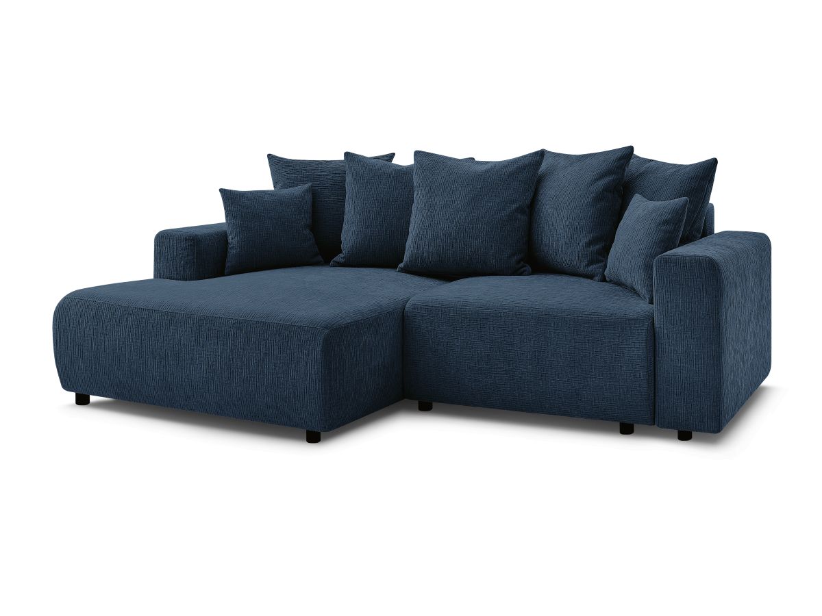 Canapé d'angle convertible coffre ATILLA tissu texturé