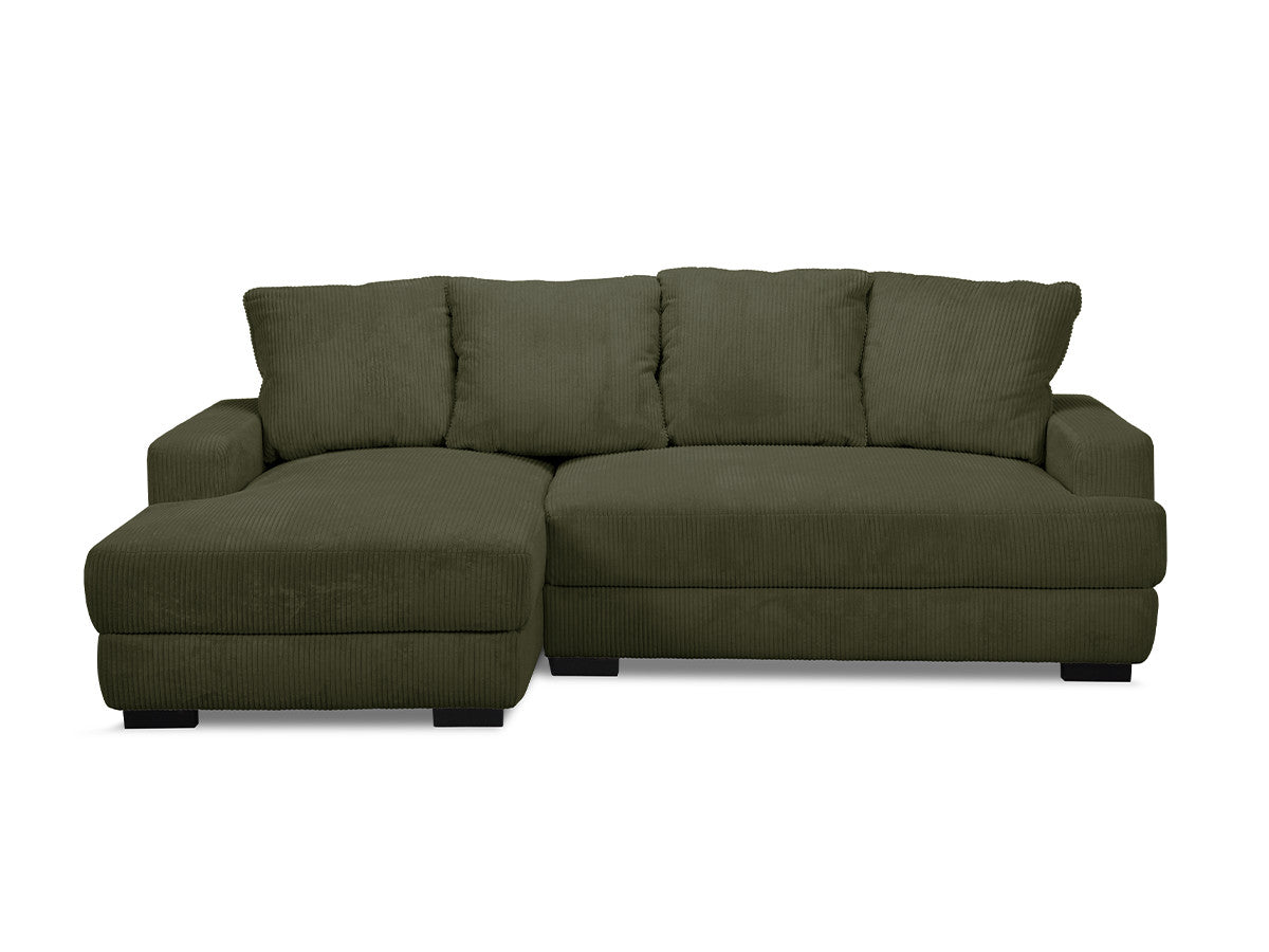 Canapé d'angle convertible coffre CAMPI tissu velours côtelé