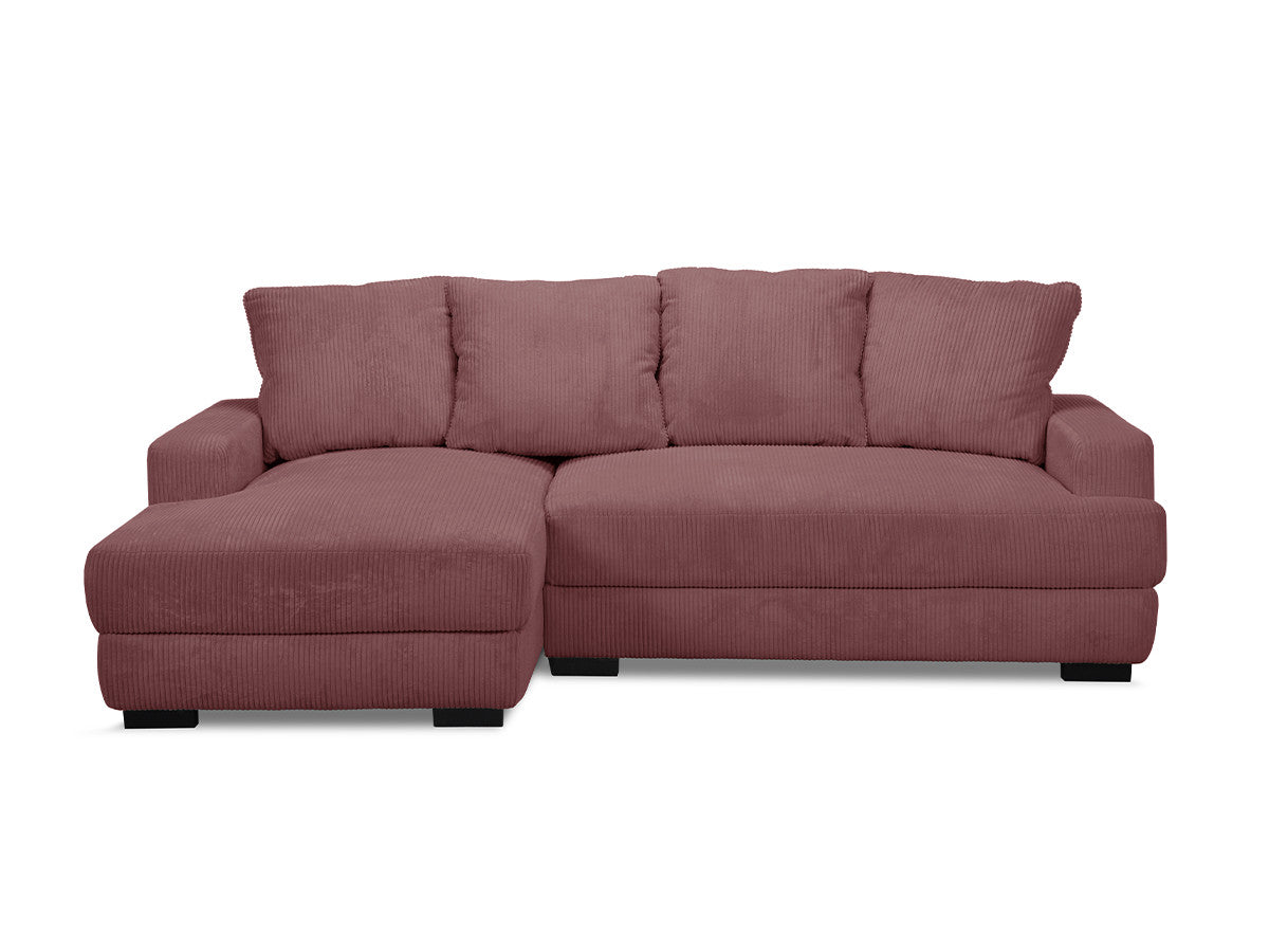 Canapé d'angle convertible coffre CAMPI tissu velours côtelé